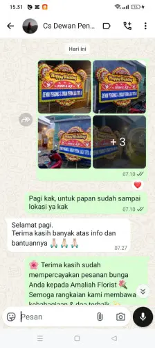Testimonial Papan Bunga Pernikahan rancakole